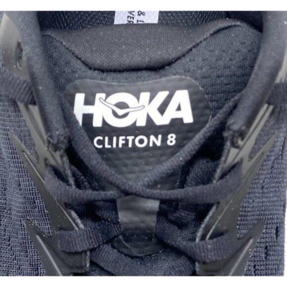Hoka One One Clifton 8 Men's Size 11D Running Black Lace Up Sneakers Trainers - Picture 8 of 12